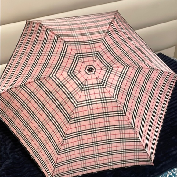 COPY - Burberry Pink Plaid Folding Umbrella - Picture 1 of 11